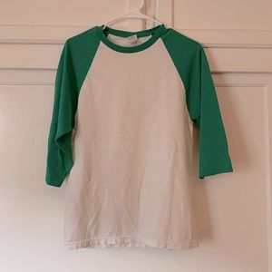 Small Green and White Baseball Style Shirt